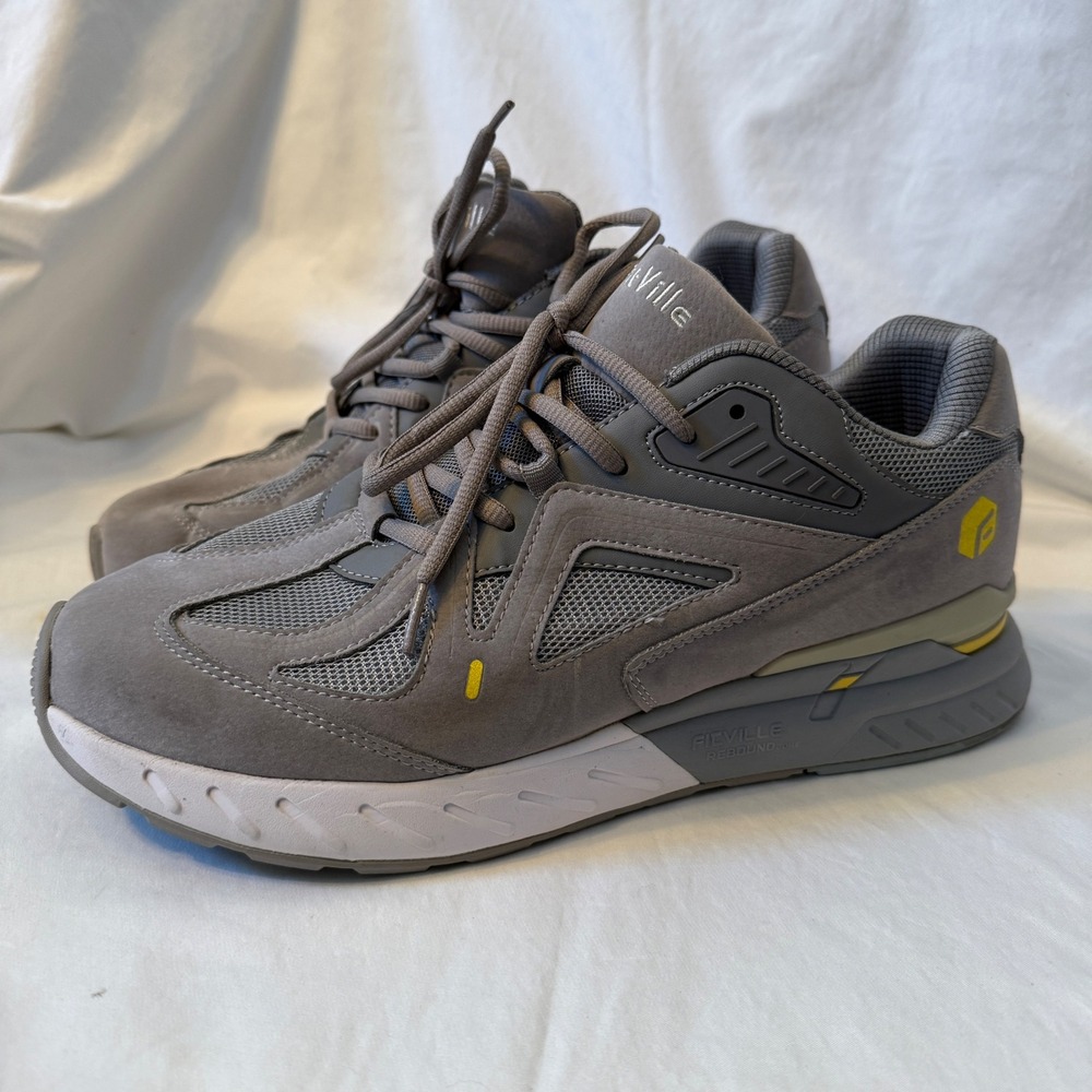 FitVille Rebound Core Mens Walking Shoes Grey Yellow Wide Toe Box 11EW 31910251